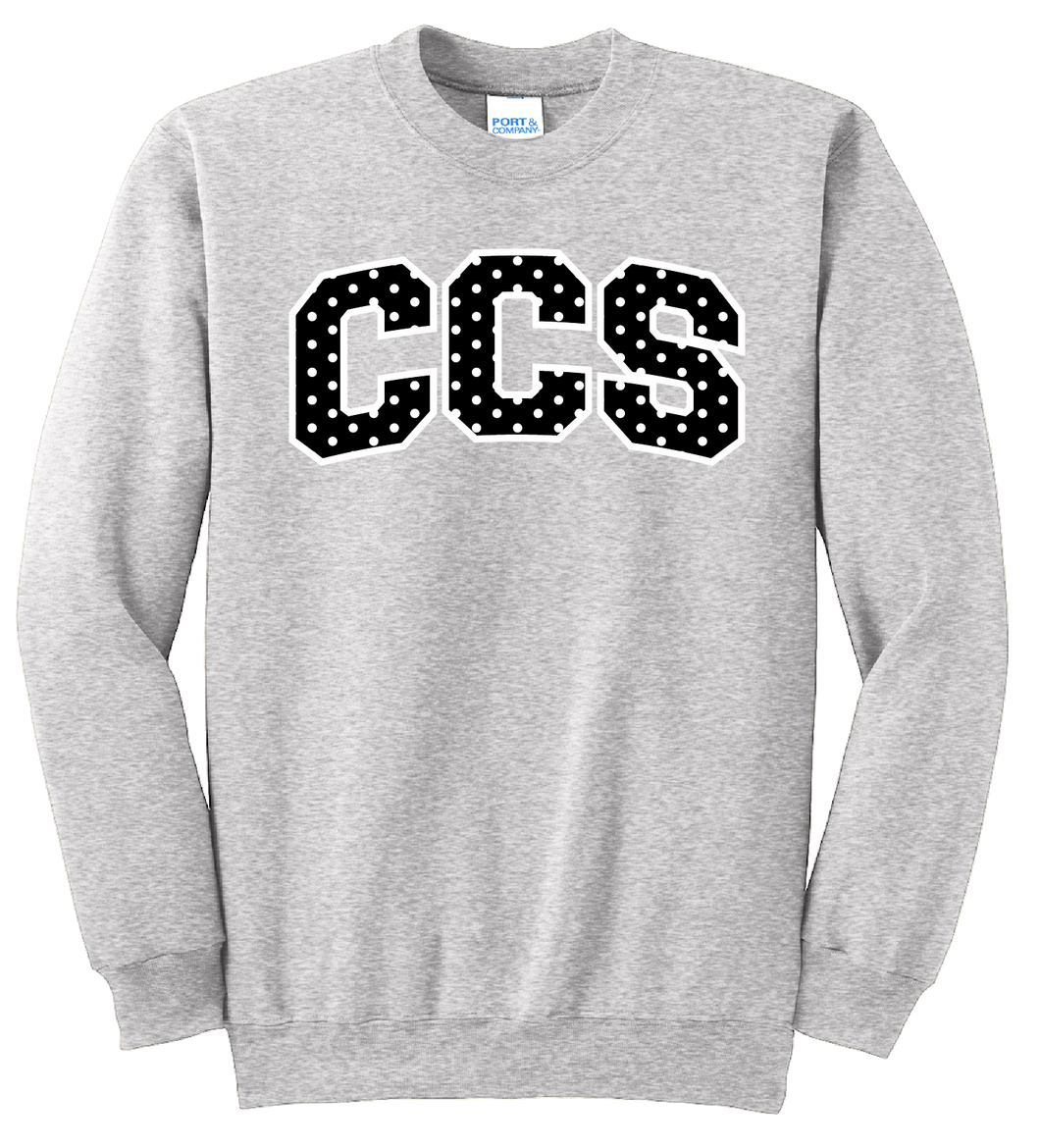 CCS Polka Dot Cotton Blend Crewneck Sweatshirt